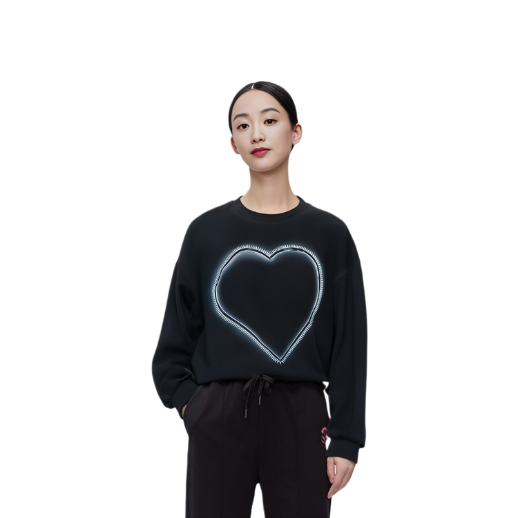 WE11DONE SS23 Black Heart Graphic Sweatshirt Unisex WD-TS1-23-809-U-BK 圖 3