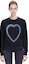Shop WE11DONE SS23 黑色心形图案卫衣 男女款 WD-TS1-23-809-U-BK