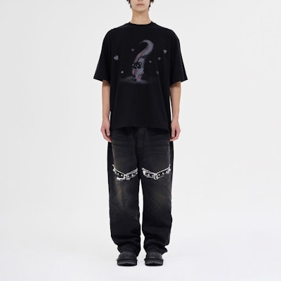 WE11DONE SS23 Black Heart Teddy Bear Graphic Unisex T-Shirt WD-TT1-23-730-U-BK Details for WE11DONE SS23 Black Heart Teddy Bear Graphic Unisex T-Shirt WD-TT1-23-730-U-BK