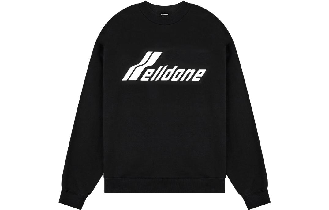 WE11DONE SS23 Black Logo Print Oversized Crewneck Sweatshirt Unisex. WD-TS1-23-797-U-BK 圖 2