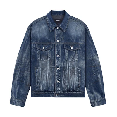 WE11DONE SS23 Blue Washed Button-Up Oversized Denim Jacket Unisex WD-DJ1-23-318-U-BL