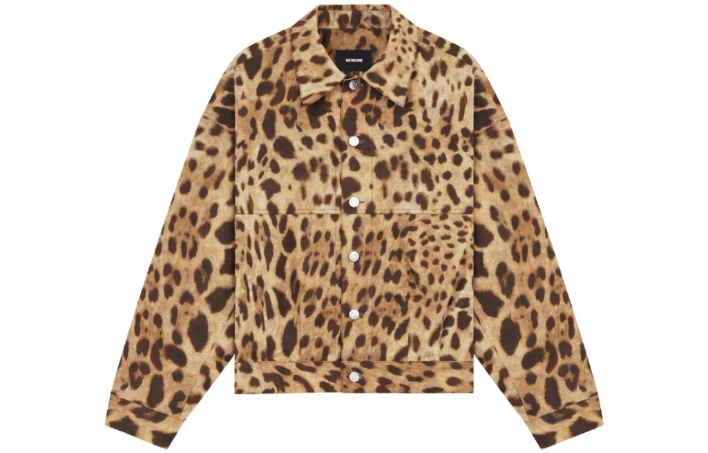 WE11DONE SS23 Brown Printed Single-Breasted Collared Casual Jacket Unisex WD-JK1-23-245-U-BR