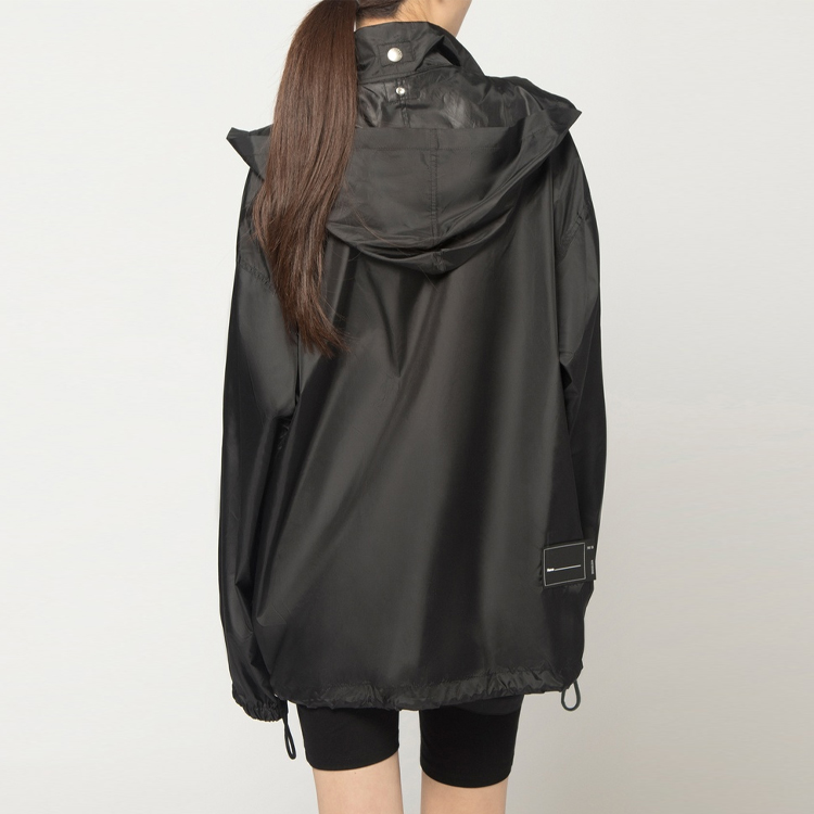 Shop WE11DONE SS23 Classic Windproof Hoodie Jacket Unisex Black WD-JP2-20-901-U-BK