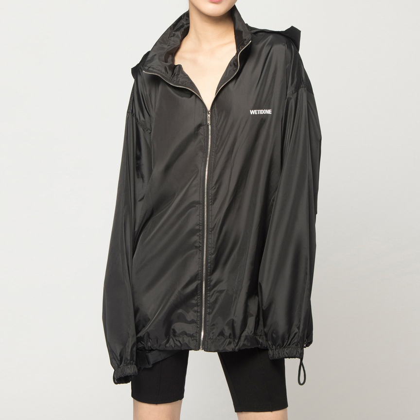 Purchase WE11DONE SS23 Classic Windproof Hoodie Jacket Unisex Black WD-JP2-20-901-U-BK