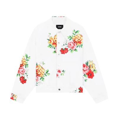 WE11DONE SS23 Floral Print Cropped Jacket Unisex White WD-JK1-23-245-U-MX