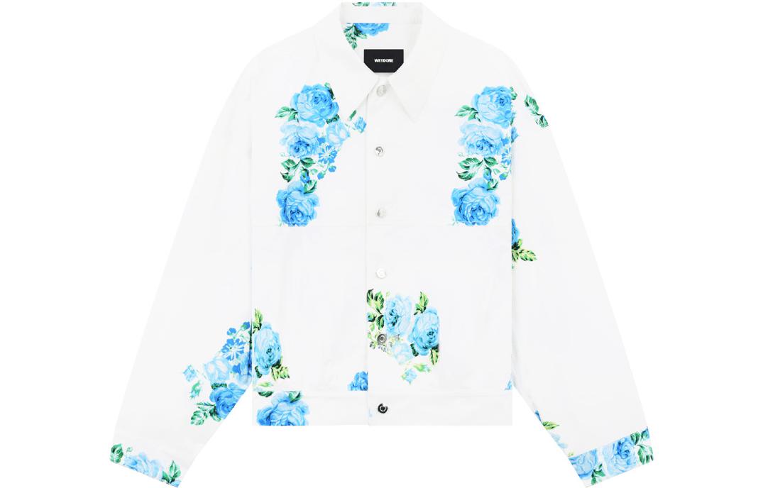 WE11DONE SS23 Floral Print Single-Breasted Jacket Unisex WD-JK1-23-245-U-WH