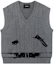 Order WE11DONE SS23 Rompi Rajut V-Neck Grafis Unisex Abu-Abu. WD-KV1-23-617-U-GY