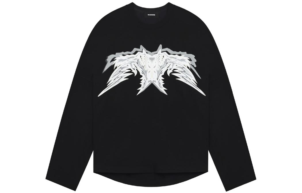 Order WE11DONE SS23 グラフィック プルオーバー スウェットシャツ ユニセックス ブラック WD-TT1-23-807-U-BK