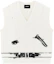 Order WE11DONE SS23 Rompi Rajutan V-Neck Grafis Gading Unisex WD-KV1-23-617-U-IV