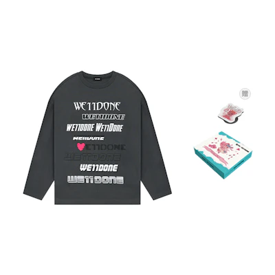 WE11DONE SS23 Grey Logo Print Crewneck Long Sleeve Sweatshirt Unisex Gray WD-TT3-22-903-U-CH