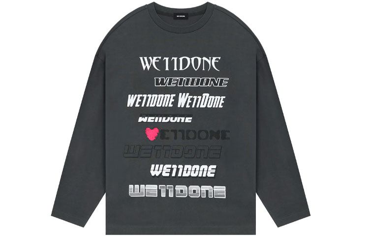 WE11DONE SS23 Grey Logo Print Crewneck Long Sleeve Sweatshirt Unisex Gray WD-TT3-22-903-U-CH 圖 2