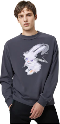 WE11DONE SS23 灰色兔子卡通圖案男女款套頭衛衣 WD-TT1-23-792-U-CH Lookbook WE11DONE SS23 灰色兔子卡通圖案男女款套頭衛衣 WD-TT1-23-792-U-CH