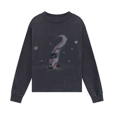 WE11DONE SS23 Grey Teddy Bear Print Unisex Crewneck Sweatshirt WD-TT1-23-793-U-CH