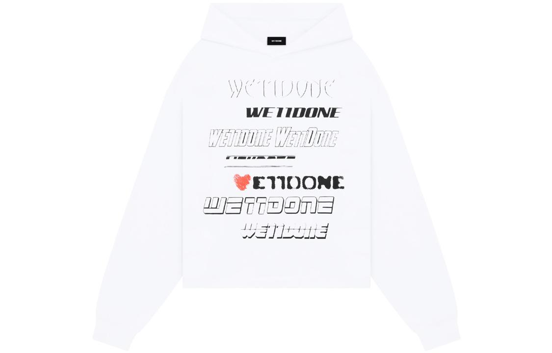 WE11DONE SS23 Heart Print Logo Sweatshirt Unisex White WD-TH3-22-904-U-WH