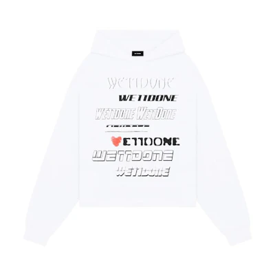 WE11DONE SS23 Heart Print Logo Sweatshirt Unisex White WD-TH3-22-904-U-WH