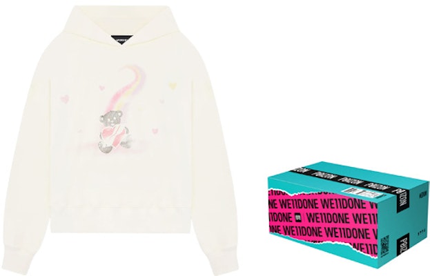 WE11DONE SS23 Ivory Teddy Bear Graphic Hoodie Unisex Gift Box Edition. WD-TH1-23-732-U-IV Purchase WE11DONE SS23 Ivory Teddy Bear Graphic Hoodie Unisex Gift Box Edition. WD-TH1-23-732-U-IV