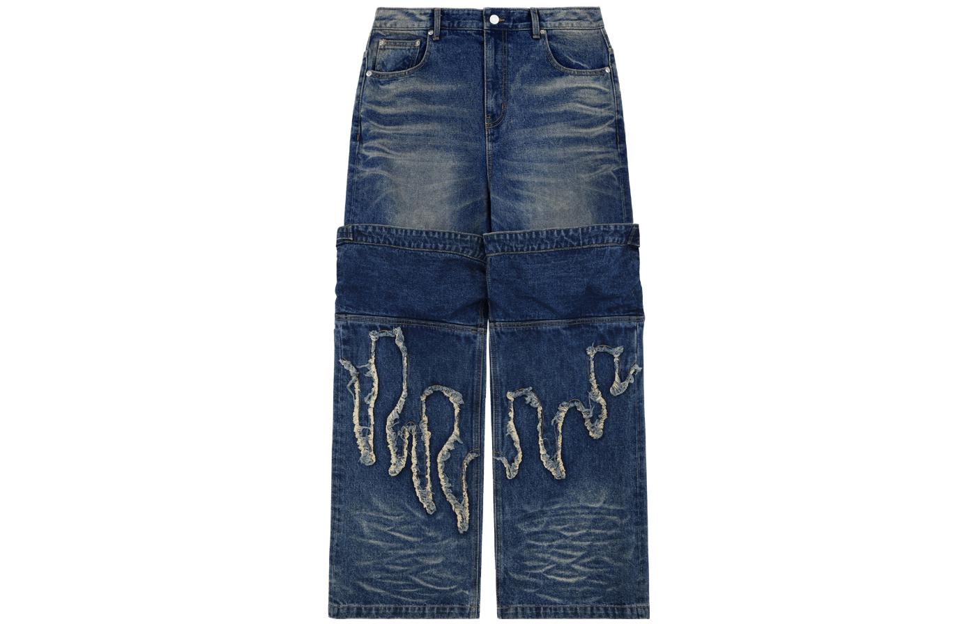 Order WE11DONE SS23 層次拼布休閒版牛仔褲 男款 藍色丹寧布裤。 WD-DP1-23-358-M-BL