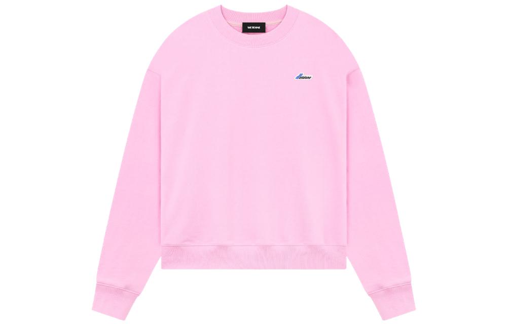 WE11DONE SS23 Logo Embroidered Unisex Crewneck Long Sleeve Sweatshirt Pink WD-TS1-23-996-U-LP