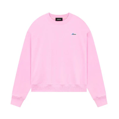 WE11DONE SS23 Logo Embroidered Unisex Crewneck Long Sleeve Sweatshirt Pink WD-TS1-23-996-U-LP
