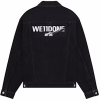 Order WE11DONE SS23 Logo Print Casual Denim Jacket Unisex Black WD-DJ1-23-913-U-BK