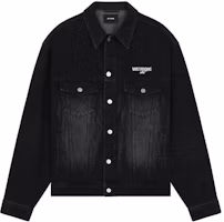 Lookbook WE11DONE SS23 Logo Print Casual Denim Jacket Unisex Black WD-DJ1-23-913-U-BK