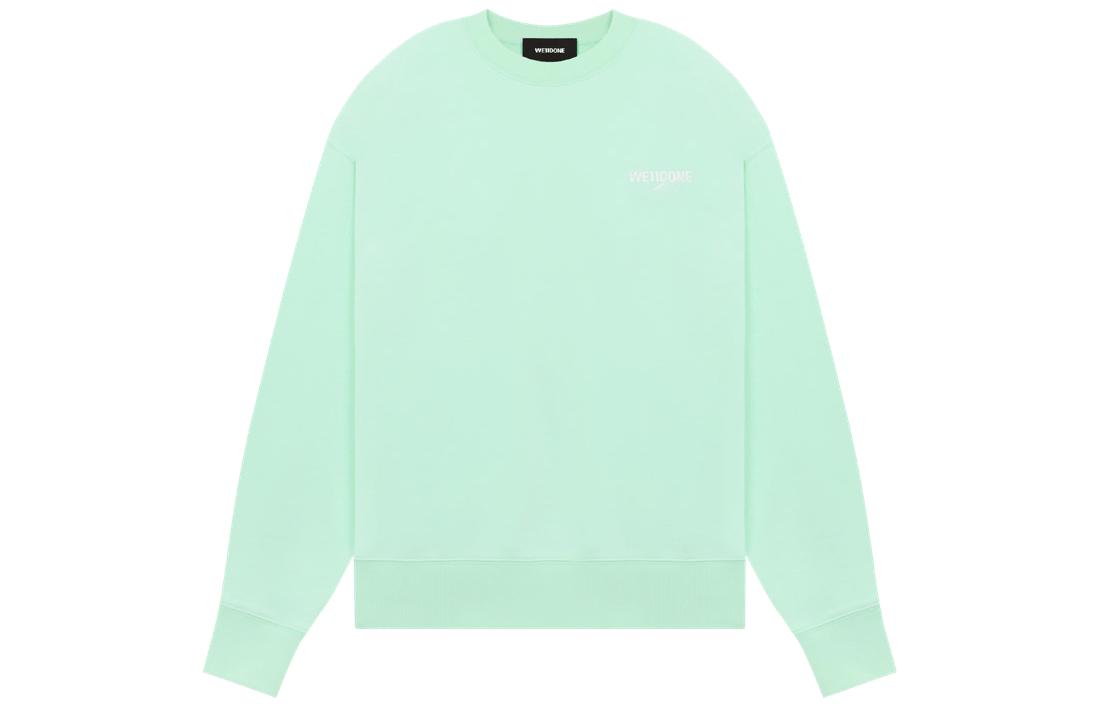 WE11DONE SS23 Logo Print Crewneck Sweatshirt Unisex Light Green Gift Box WD-TS1-23-896-U-EM