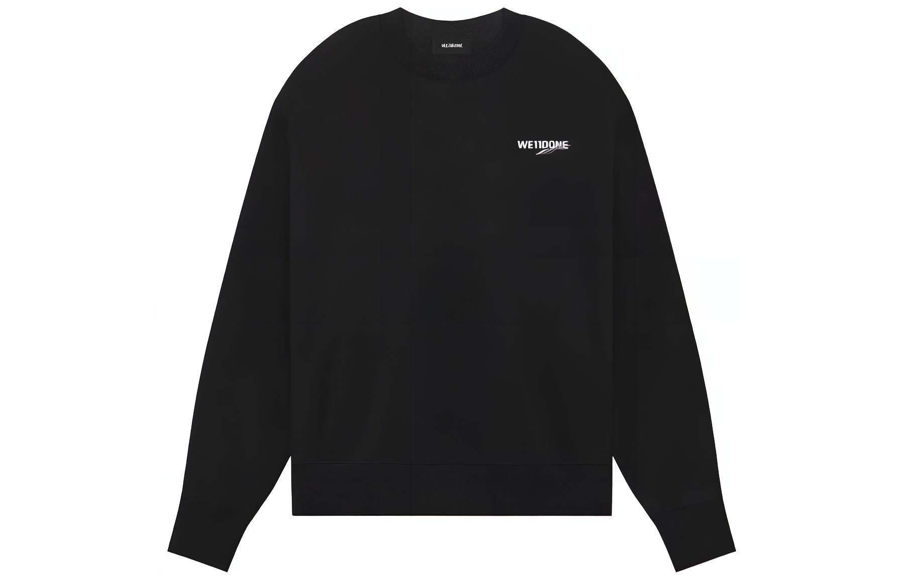 WE11DONE SS23 Logo Print Pullover Sweatshirt Unisex Black WD-TS1-23-896-U-BK