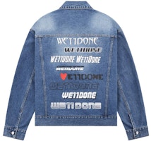 WE11DONE SS23 Logo Printed Casual Denim Jacket Unisex Blue WD-DJ1-23-915-U-BL WE11DONE SS23 Logo Printed Casual Denim Jacket Unisex Blue WD-DJ1-23-915-U-BL