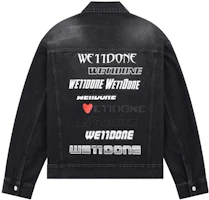 Order WE11DONE SS23 Logo Printed Casual Denim Jacket Unisex Black Couples' Style WD-DJ1-23-915-U-BK