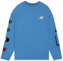 WE11DONE SS23 Oversized Letter Print Blue Long Sleeve Sweatshirt Mens WD-TT1-22-643-U-BL WE11DONE SS23 Oversized Letter Print Blue Long Sleeve Sweatshirt Mens WD-TT1-22-643-U-BL