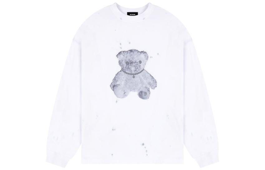 WE11DONE SS23 Oversized Teddy Bear Print Long Sleeve T-Shirt Unisex. WD-TT9-20-116-U-WH 圖 2