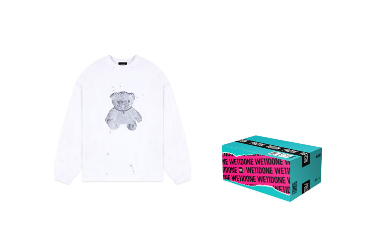 WE11DONE SS23 Oversized Teddy Bear Print Long Sleeve T-Shirt Unisex. WD-TT9-20-116-U-WH 圖 3