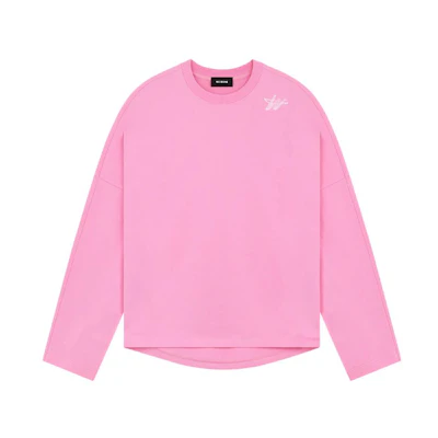 WE11DONE SS23 Pink Logo Crewneck Long Sleeve Sweatshirt Unisex WD-TS1-23-756-U-PK