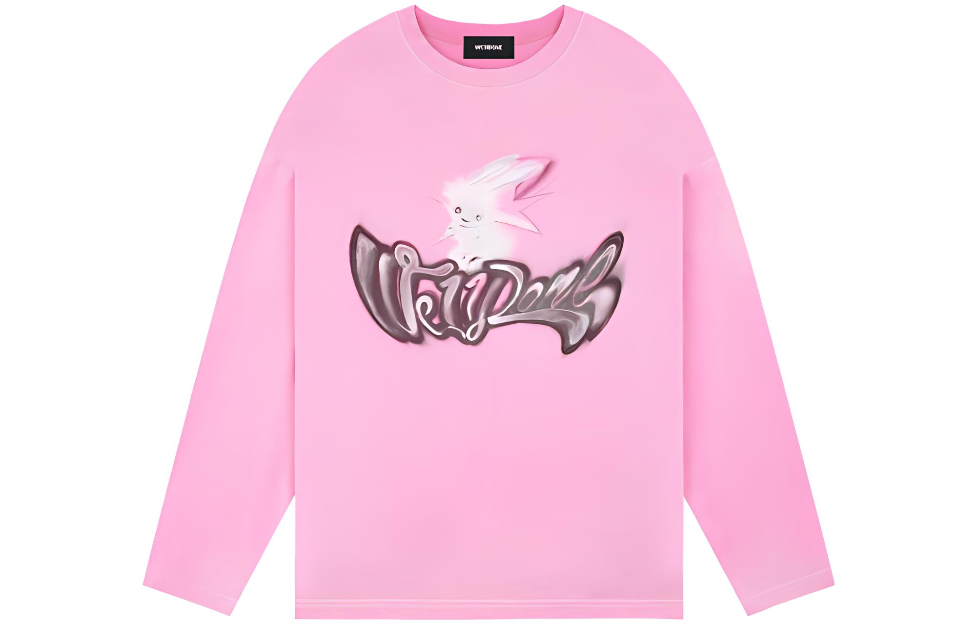 WE11DONE SS23 Pink Rabbit Logo Graphic Sweatshirt Unisex. WD-TT1-23-898-U-PK
