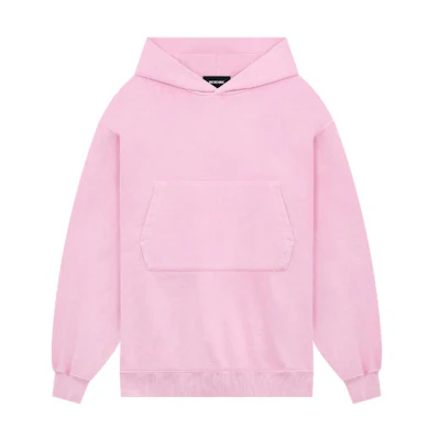 WE11DONE SS23 Pink Solid Color Pocket Detail Hoodie Unisex WD-TH1-23-799-U-PK
