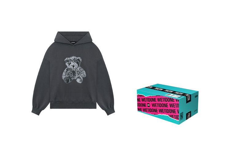 WE11DONE SS23 Pixel Teddy Cartoon Carbon Gift Box Hoodie Unisex WD-TH1-23-994-U-CH 圖 7