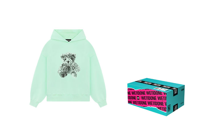Purchase WE11DONE SS23 ピクセルテディカートゥーングリーンプルオーバースウェット男女兼用 WD-TH1-23-994-U-EM