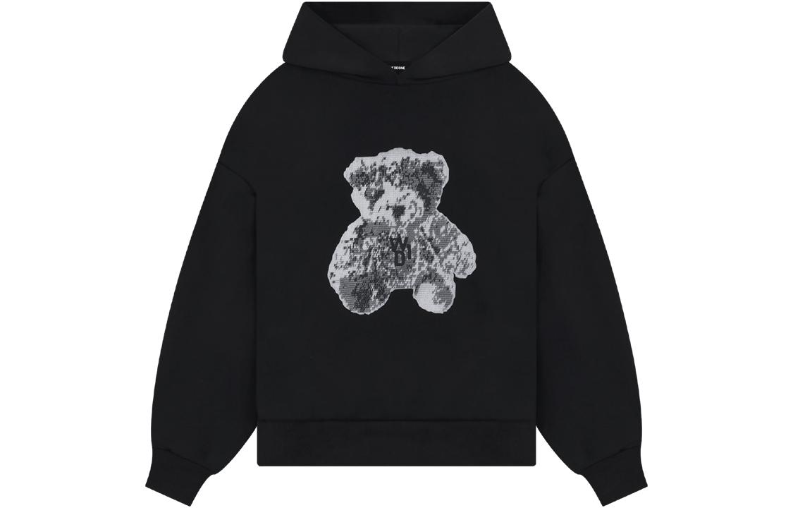 WE11DONE SS23 Pixel Teddy Sweatshirt Unisex Black. WD-TH1-23-994-U-BK