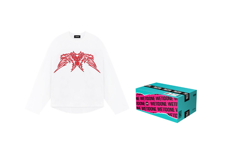 WE11DONE SS23 Printed Crewneck Pullover Unisex Sweatshirt White Gift Box Edition WD-TT1-23-807-U-WH 圖 5