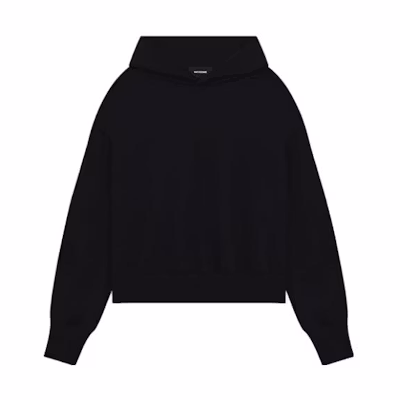 WE11DONE SS23 Solid Black Embroidered Hoodie Unisex Gift Box Edition WD-TH1-23-713-U-BK