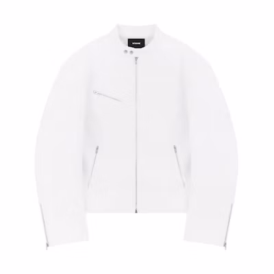 WE11DONE SS23 Solid Color Biker Fit Jacket Unisex WD-R51-23-294-U-WH