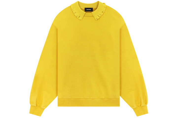 WE11DONE SS23 Solid Crinkle Collar Pullover Sweatshirt Unisex Yellow WD-TS1-23-857-U-MU
