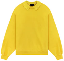 WE11DONE SS23 Solid Crinkle Collar Pullover Sweatshirt Unisex Yellow WD-TS1-23-857-U-MU WE11DONE SS23 Solid Crinkle Collar Pullover Sweatshirt Unisex Yellow WD-TS1-23-857-U-MU