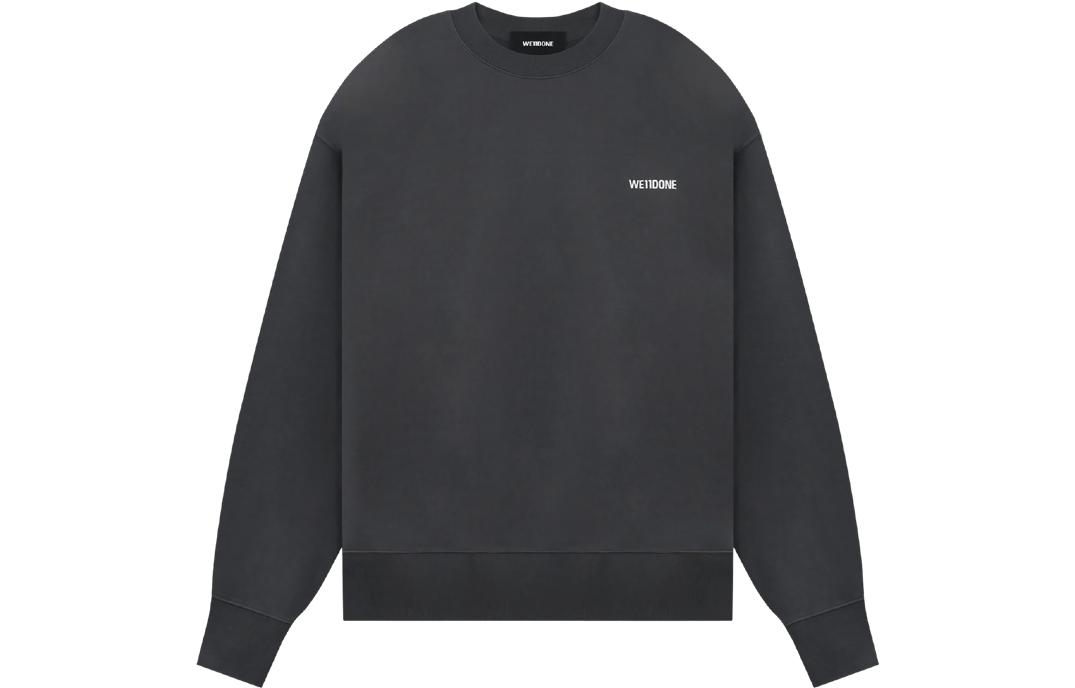 WE11DONE SS23 Solid Mini Logo Grey Crewneck Sweatshirt Unisex Gift Box Edition WD-TS1-23-795-U-CH