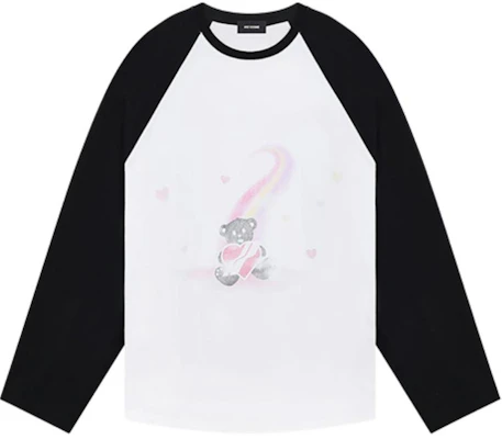 WE11DONE SS23 테디베어 프린트 컬러블록 유니섹스 크루넥 스웨트셔츠 블랙. WD-TT1-23-869-U-BK Order WE11DONE SS23 테디베어 프린트 컬러블록 유니섹스 크루넥 스웨트셔츠 블랙. WD-TT1-23-869-U-BK