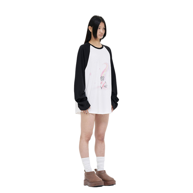 WE11DONE SS23 Teddy Bear Print Colorblock Unisex Crewneck Sweatshirt Black. WD-TT1-23-869-U-BK 圖 5