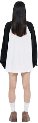 WE11DONE SS23 테디베어 프린트 컬러블록 유니섹스 크루넥 스웨트셔츠 블랙. WD-TT1-23-869-U-BK Details for WE11DONE SS23 테디베어 프린트 컬러블록 유니섹스 크루넥 스웨트셔츠 블랙. WD-TT1-23-869-U-BK