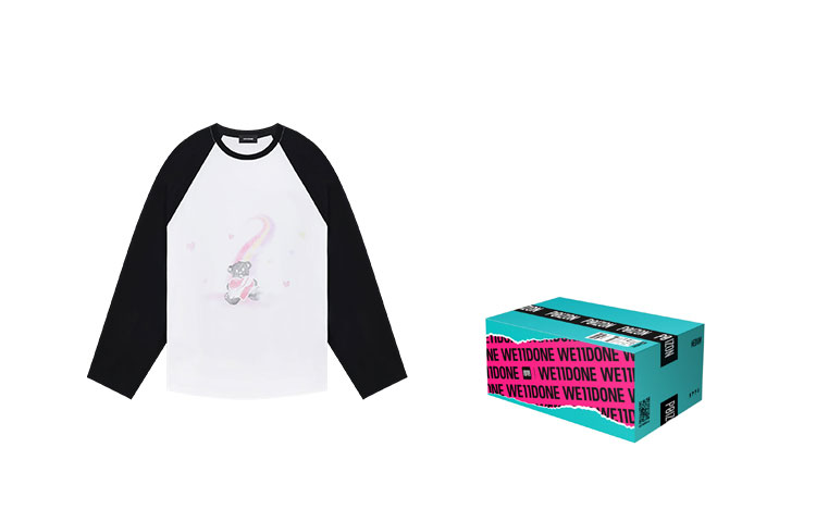 WE11DONE SS23 Teddy Bear Print Colorblock Unisex Crewneck Sweatshirt Black. WD-TT1-23-869-U-BK 圖 10