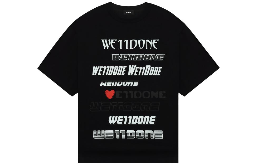 WE11DONE SS23 Unisex Black Letter Print Crewneck Short Sleeve T-Shirt WD-TT3-22-901-U-BK 圖 2