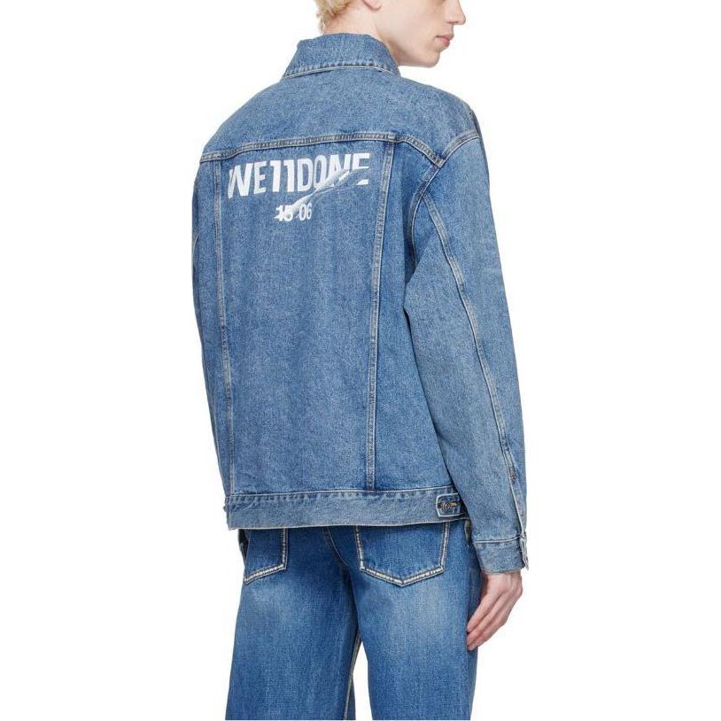 Details for WE11DONE SS23 男女藍色丹寧外套-標誌印花單扣設計 WD-DJ1-23-913-U-BL
